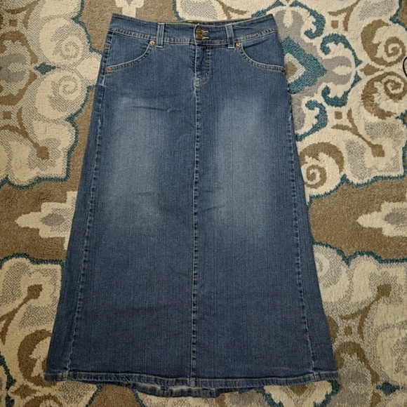 Gloria Vanderbilt Dresses & Skirts - Gloria Vanderbilt Long Modest Maxi Jean Skirt 8 10